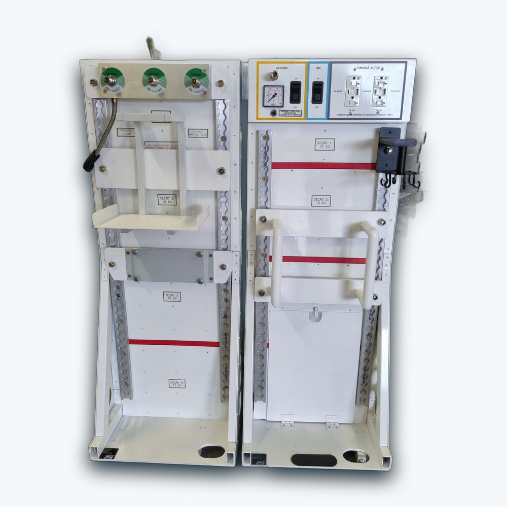 Health Station Care — rack elétrico para equipamentos médicos a bordo
