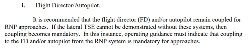 aprovação rnav - necessidade do PA