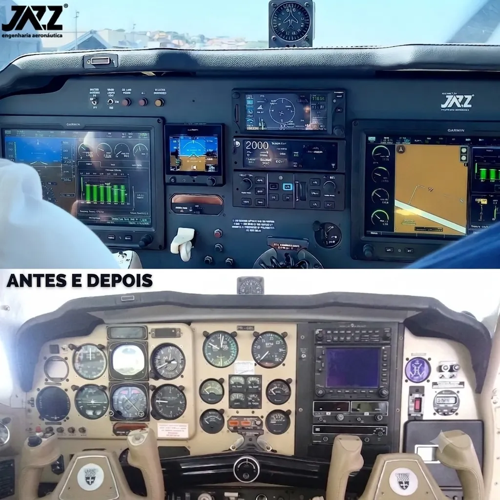 Antes e depois de retrofit — Bonanza F33