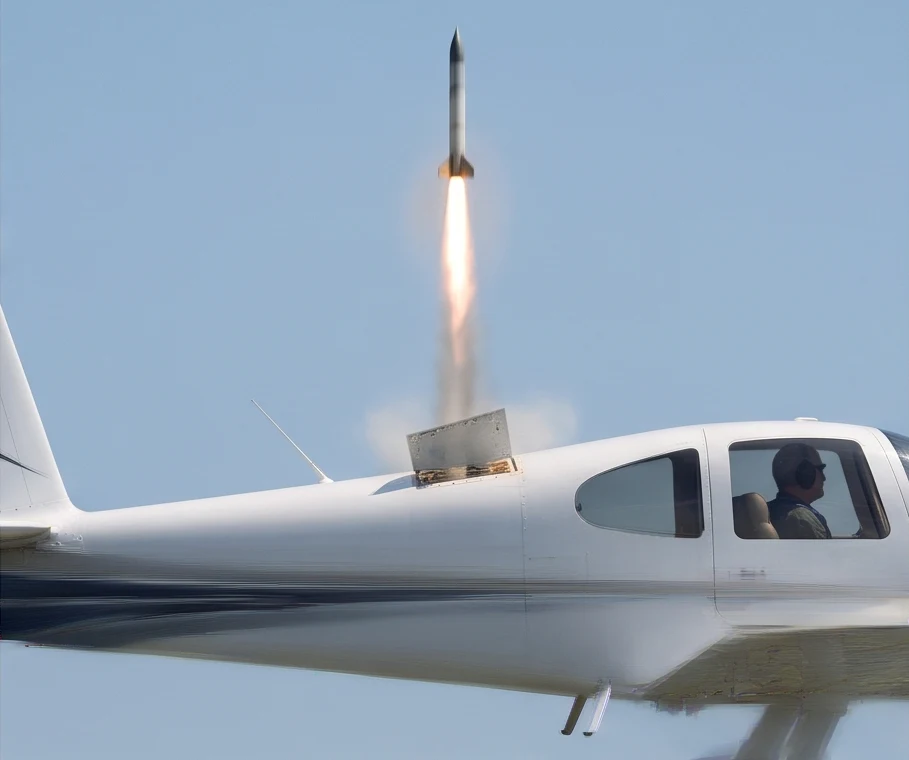 Fase 2 — o foguete é lançado da aeronave